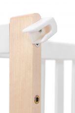 Ліжечко Babyroom Місяць білий - натуральний, 120x60 см, 4 рівні, матеріал вільха/бук